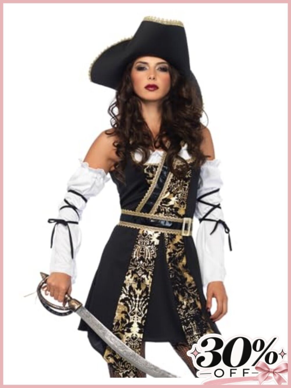 Leg Avenue Women's Sea Buccaneer Pirate Costume Dress with Hat and Belt